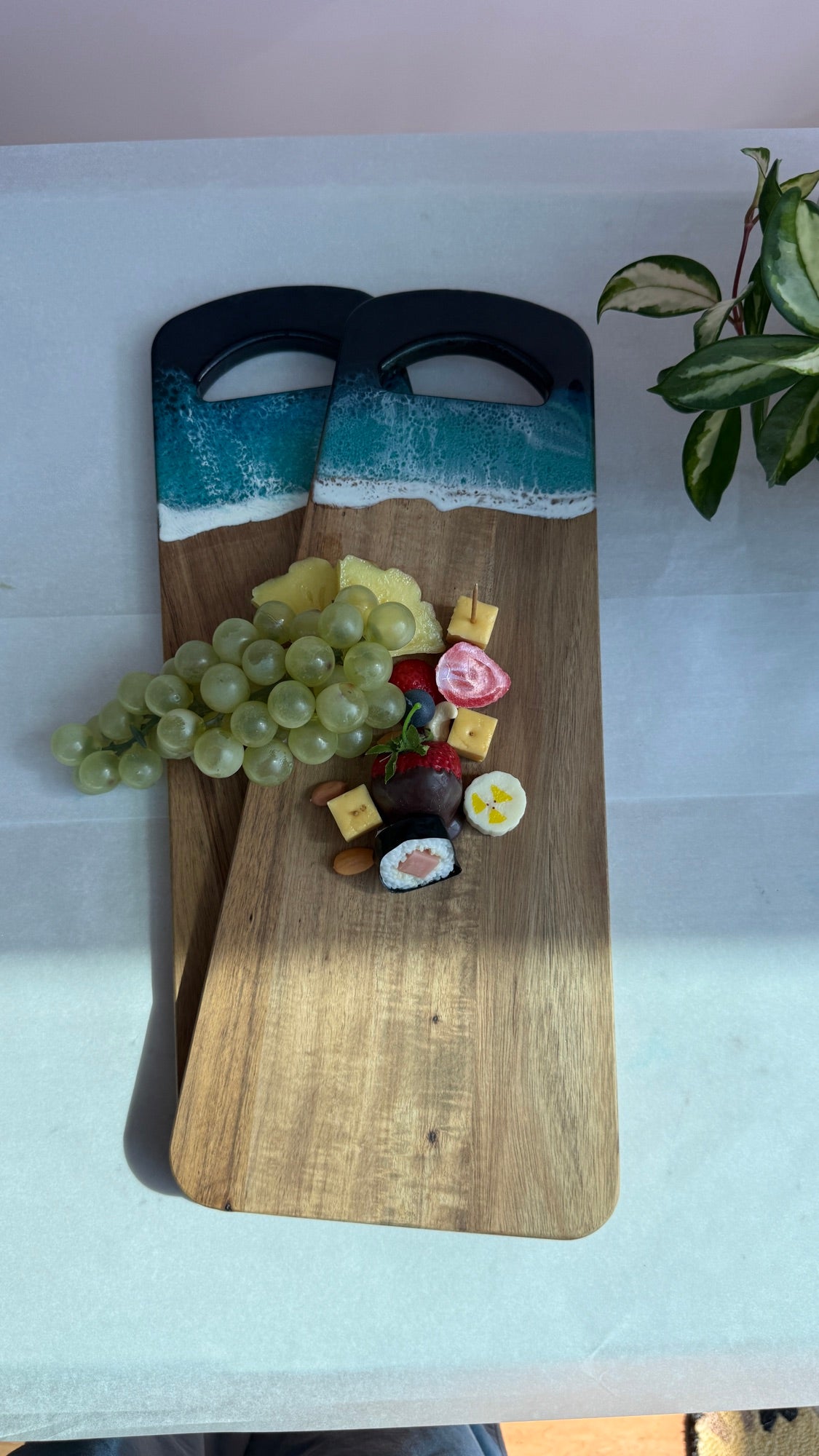 Large Fan Shaped Ocean Resin Board