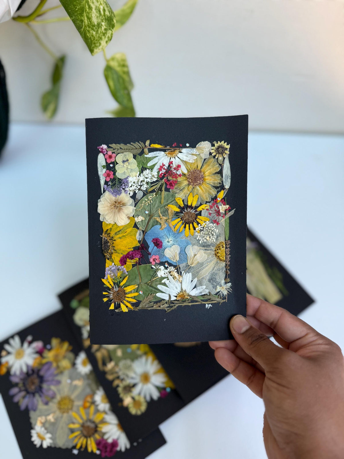 Pressed Flower Card: Framed Floral Wall Art - California Grown