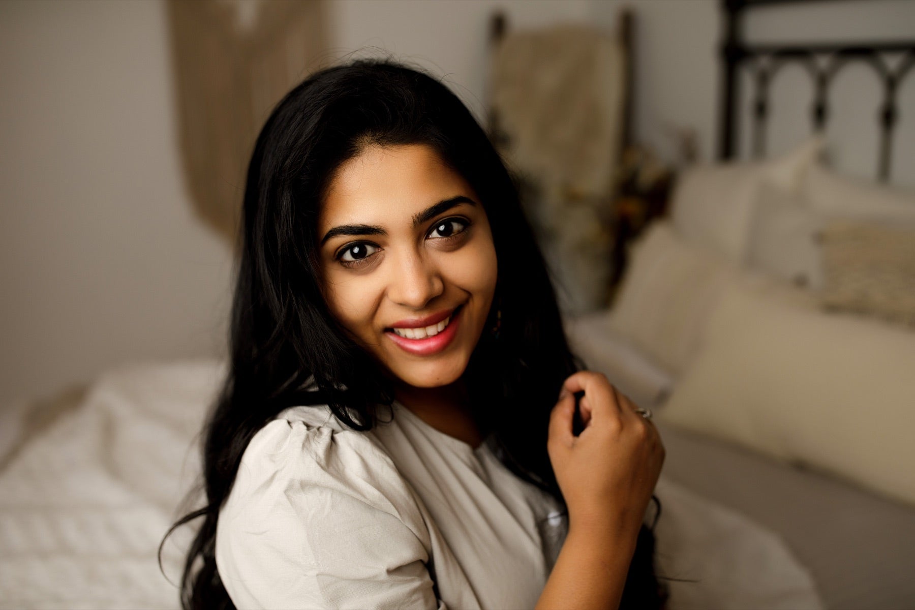 Akkshata Kulkarnii smiling at the camera