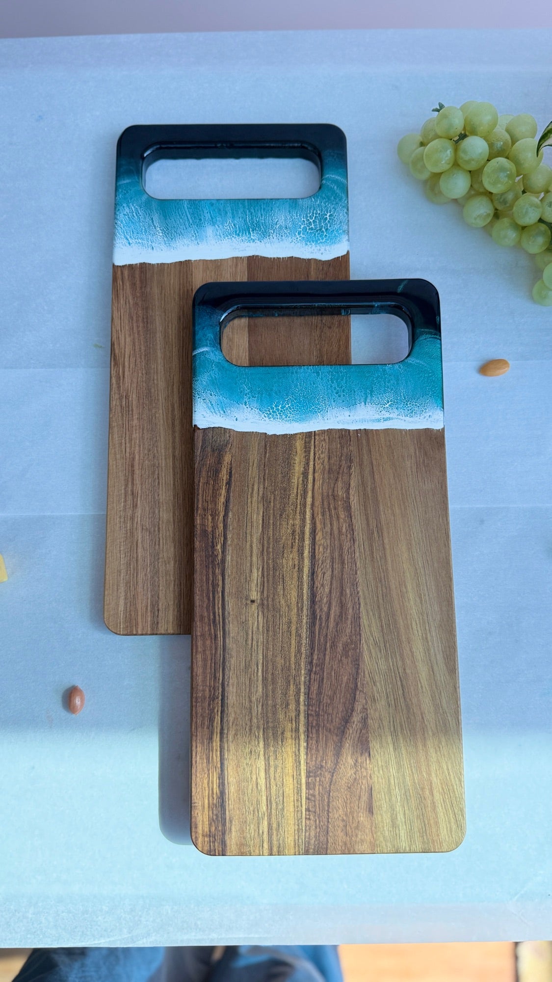 Wide Handle Rectangle Ocean Resin Board