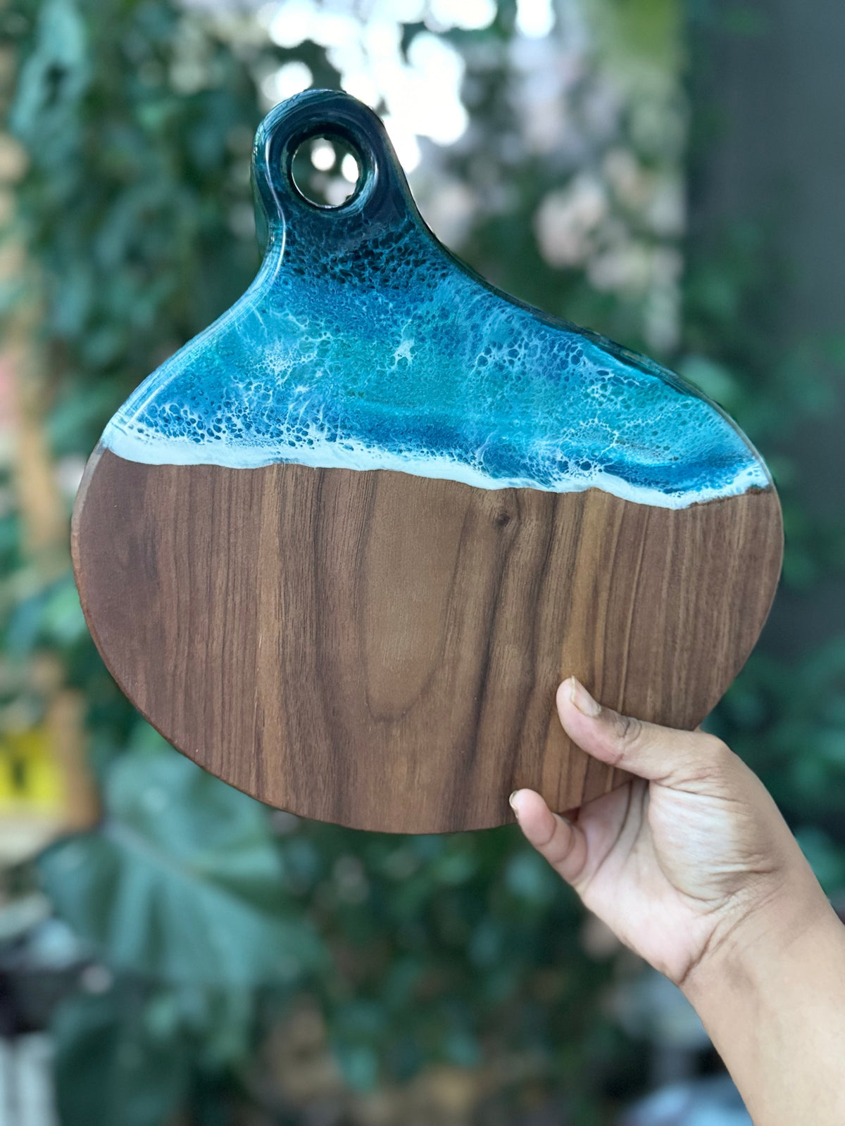 Garlic Shaped Ocean Resin Cheese Board