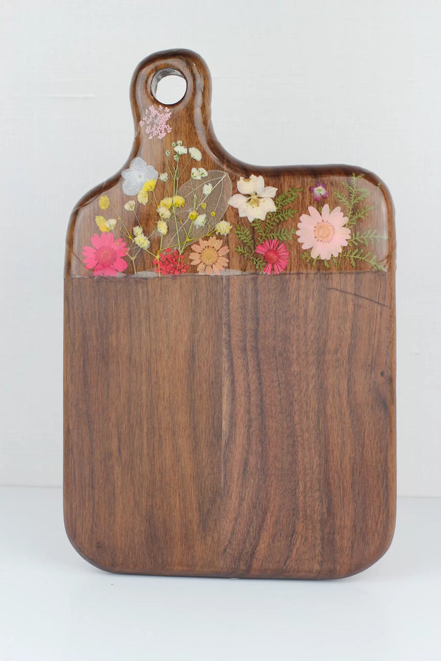 Pan Handle Shape Floral Cheese Board