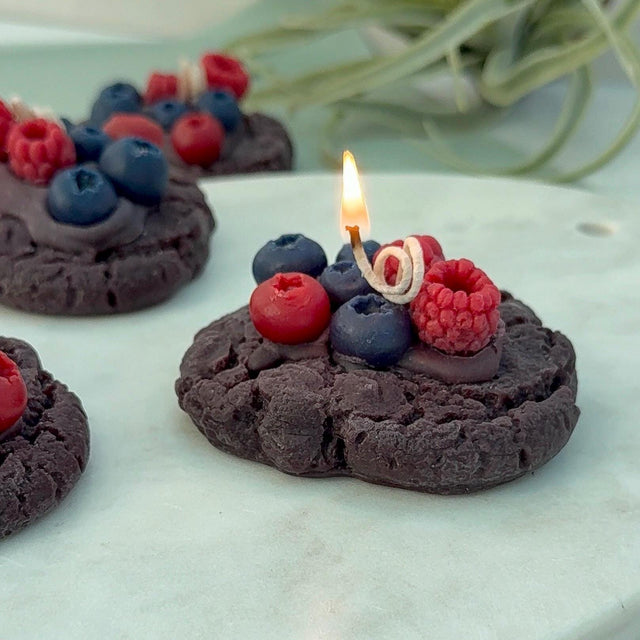 Cookie Candles. Valentine’s Day gifts. Handmade Soy Food Candles, Berry & Oat Scented. Artistic, Birthday Candle Decor, 